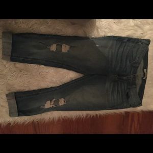 Distressed boyfriend jeans